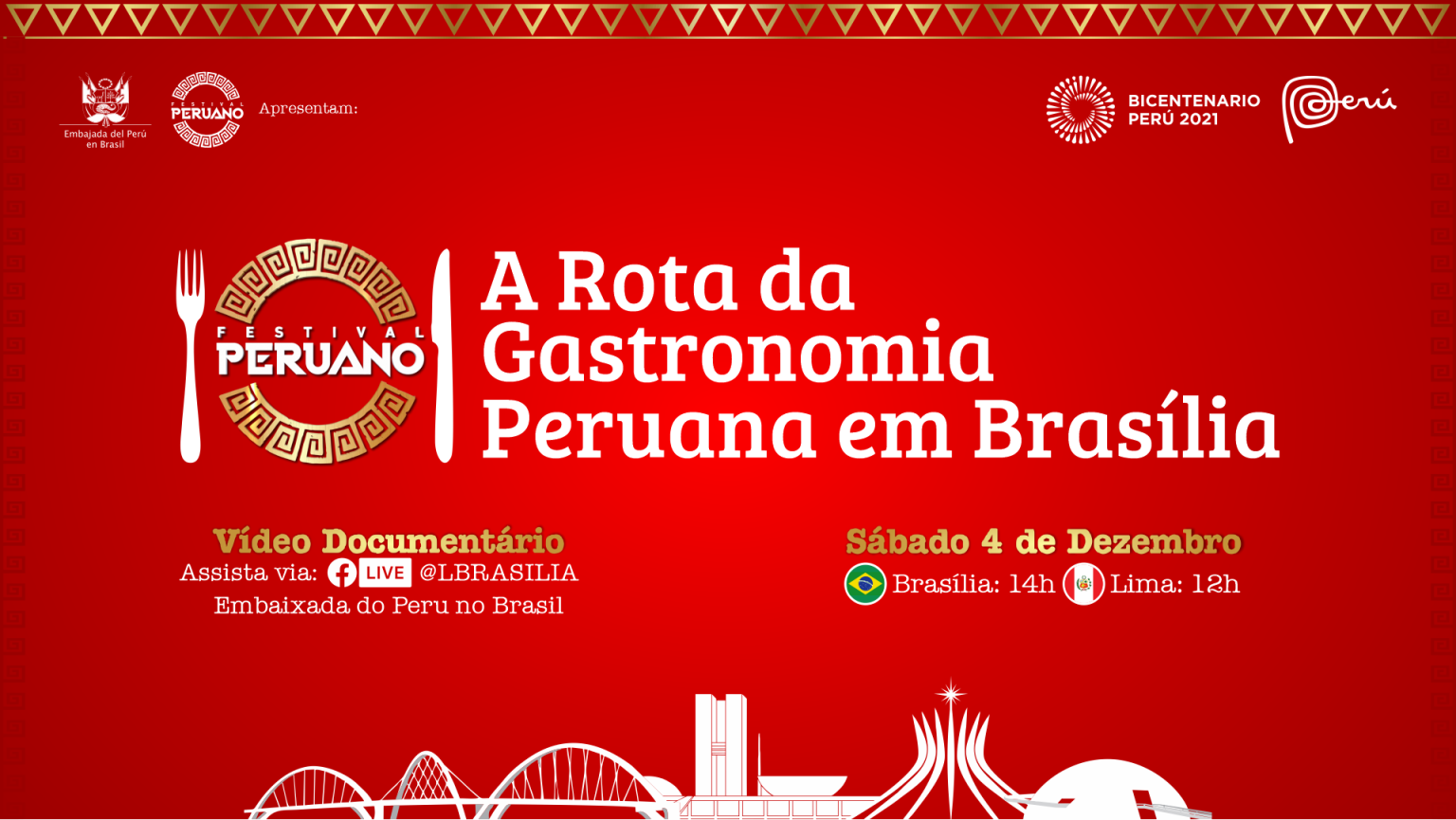 Embaixada do Peru estreia o vídeo documentário “A Rota da Gastronomia Peruana em Brasília”