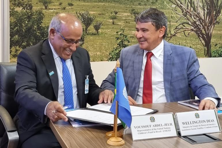 UNICEF e Ministério da Assistência Social, Família e Combate à Fome assinam memorando de entendimento