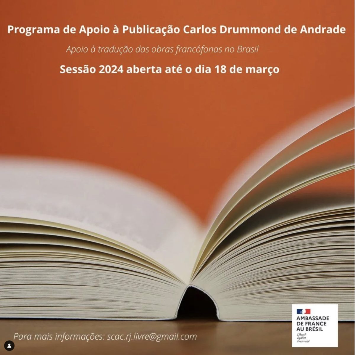 Embaixada da França abre edital para Programa de Apoio à Publicação Carlos Drummond de Andrade