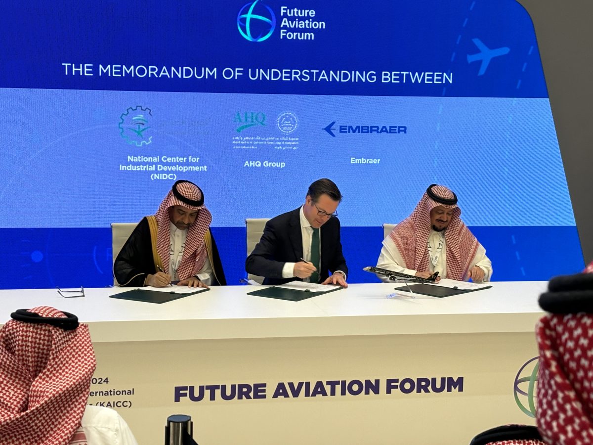 NIDC, Grupo AHQ e Embraer iniciam cooperação para o desenvolvimento do ecossistema aeroespacial no Reino da Arábia Saudita