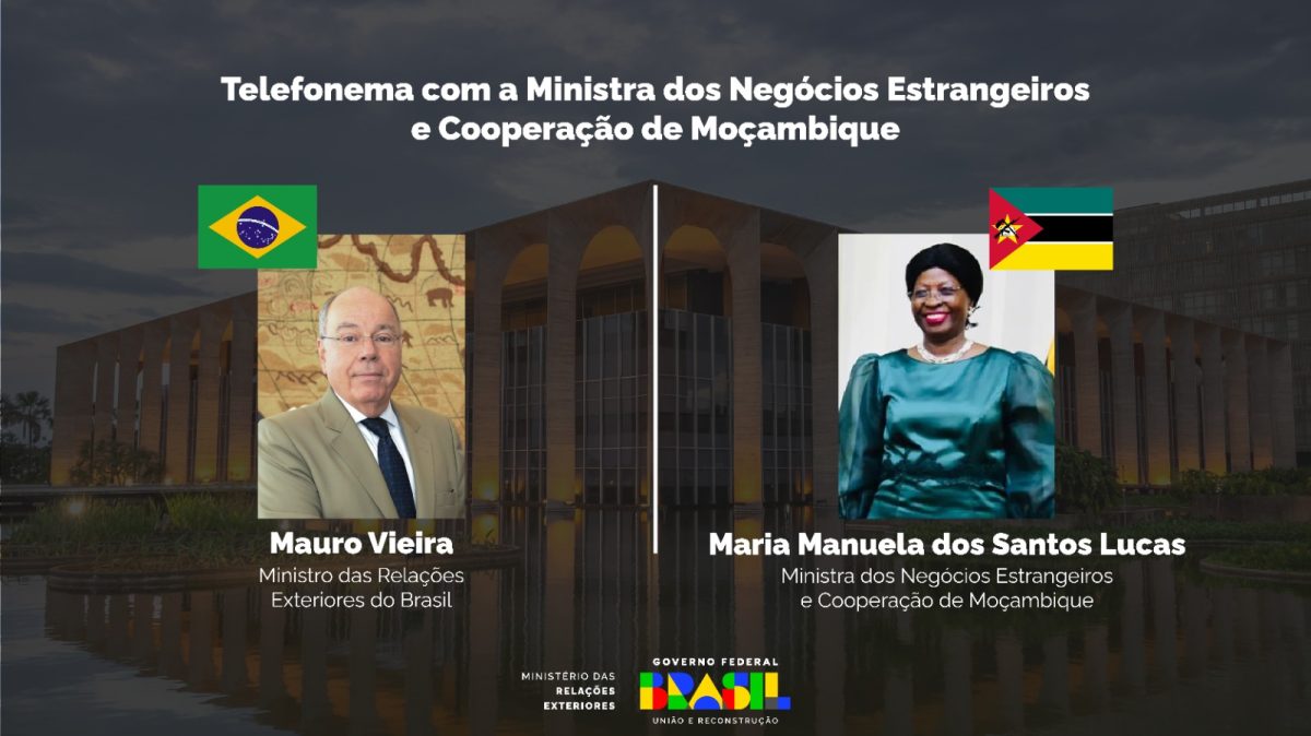 Chanceleres do Brasil e Moçambique conversam por telefone