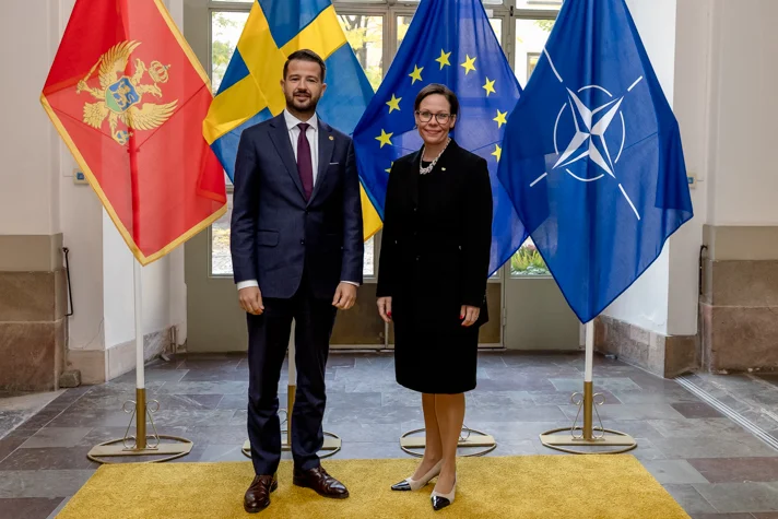 Suécia reitera apoio ao processo de adesão de Montenegro à União Europeia