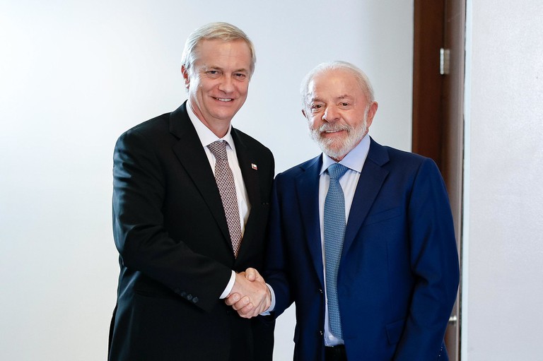 Encontro entre o presidente Luiz Inácio Lula da Silva e o presidente eleito do Chile, José Antonio Kast