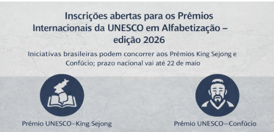 UNESCO abre inscrições para prêmios internacionais de alfabetização